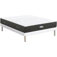 Vente-unique Set 160 x 200 cm gestoffeerde bedbodem + pocketverenmatras met kapokvezels, dikte 31 cm - SOREMA van NATUREA