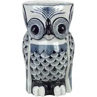 Pols Potten Stool Owl Flower Blue
