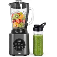 Olvy Kitchen Blender - 1,5L Glazen Kan met To-Go Beker - Smoothie Maker - Ijscrusher - Vaatwasserbestendig - BPA- en PFAS-vrij - Glas
