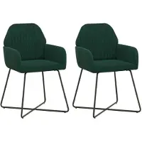 vidaXL Eetstoelen 2 st fluweel Donkergroen 55 x 50 x 84 cm