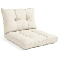 Beautissu Lounge Kussen Set met Zitkussen 60x60 cm & Rugkussen 60x40 cm Nature – Comfortabel Tuinkussen voor Tuinstoelen Rotan Stoelen Tuinmeubelen en Fauteuils – Loungekussens Outdoor – xLuna