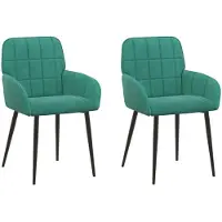 vidaXL Eetstoelen 2 st fluweel Turquoise 56.5 x 50 x 85 cm