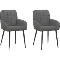 vidaXL Eetstoelen 2 st fluweel Donkergrijs 56.5 x 50 x 85 cm