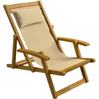 Casaria Ligstoel Crème Acaciahout 94x60x94cm
