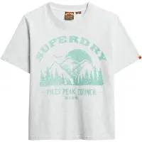 Superdry Shirt 'Lo-Fi' cyaan blauw / wit gemêleerd