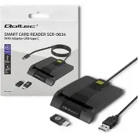 Qoltec SCR-0634 - Slimme chipkaartlezer - USB 2.0 - USB-C Adapter