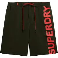 Superdry Boardshorts donkergroen / lichtrood