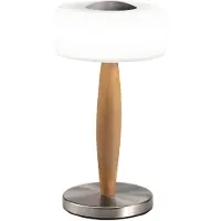 FABAS LUCE LED-tafellamp Elea, dimbaar, hout licht, Woon-/ Eetkamer, Hout, LED tafellamp