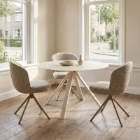 Giga Meubel Eettafel Lita Wit Glas Rond 120cm