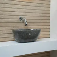 Loutro Elleni Mini fonteinwaskom ovaal 30x20cm glans taupe