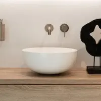 Loutro Milano waskom rond 39,5cm solid surface glans wit