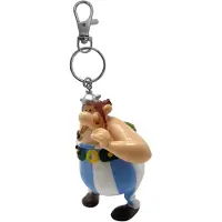 Plastoy Asterix porte-clés Obelix avec des fleurs 13 cm