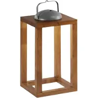FABAS LUCE Blend 3W LED-tafellamp, 3000K warm wit licht, met touchdimmer, metaal en hout - IP54, 200x200x414mm - Walnoot