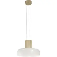 FABAS LUCE Glazen hanglamp Lunar, dimbaar, wit / opaal, Woon-/ Eetkamer, Glas, Modern, hanglamp