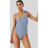Karl Lagerfeld Monogram Tie Cheeky Swimsuit Indigo Maat: M | Badpakken Outlet | Dames | Blauw