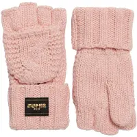 Superdry Gebreide Handschoenen met Kabelpatroon Roze Grootte: 1SIZE