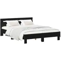 vidaXL Bedframe Zwart eiken 120 x 190 cm Bewerkt hout