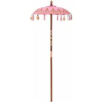 vidaXL Balinese Parasol 125 x 125 x 260 cm Katoen Rond Roze