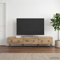 Prolenta Maison Exclusive - TV-meubels: 147 x 34,5 x 30 cm, gemaakt van houtvezel met een "Artisan Eik" afwerking