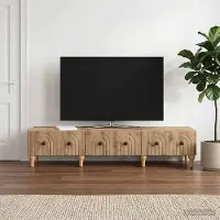 Prolenta Maison Exclusive - TV-meubels: 147 x 34,5 x 30 cm, gemaakt van houtvezel met een "Artisan Eik" afwerking