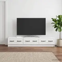 Prolenta Maison Exclusive - TV-meubels: 147 x 34,5 x 27 cm, hoogglanz wit, houtvezel
