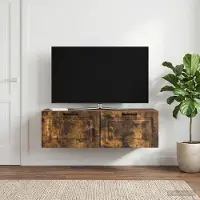 Prolenta Maison Exclusive - Wandgemonteerde TV-kast, gerookt eikenhout, 98 x 41 x 30 cm