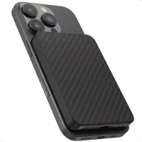 Accezz Kevlar Powerbank 5.000 mAh - Geschikt voor MagSafe en Qi - Zwart