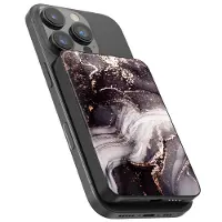 Selencia Vivid Powerbank 5.000 mAh - Draadloze Powerbank - Geschikt voor MagSafe en Qi - Black / Chic Marble Black