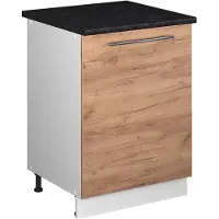 Vicco Wastafelkast Fame-Line, Goudkleurig Eiken/Wit, 60 cm