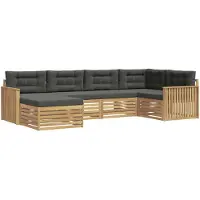 vidaXL Buiten bank set 6 st Wit en antracietkleurig Polyester
