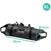 Storag Waterdichte fietstassen voor op het stuur, 9 liter, waterdichte stuurzak van 600D TPU