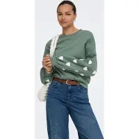 ONLY Sweatshirt 'ONLMACY' jade groen / wit