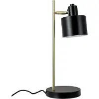 Dyberg Larsen tafellamp Ocean, zwart/messing, 43 cm Ocean, zwart, Woon-/ Eetkamer, metaal, Scandinavisch, Tafellamp