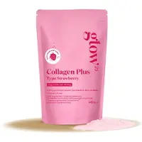 Glow25 Collagen Strawberry (450 gram) | met vitamine C, zink en biotine | peptiden type 1 en 3 | aardbeiensmaak | voeg toe aan water