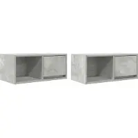 vidaXL Tv-meubels 2 st 60x31x25,5 cm bewerkt hout betongrijs