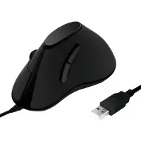 Logilink ID0158 Ergonomische muis USB Optisch Zwart 5 Toetsen 1000 dpi Ergonomisch