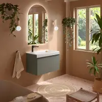 Muebles Wave badkamermeubel gouden handgreep 80cm Green Forest