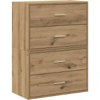 vidaXL Kasten met 2 lades 2st 60x31x40cm bewerkt hout artisanaal eiken