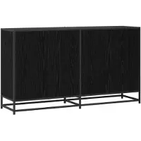 vidaXL Dressoir, zwart eikenfineer, 134 x 35 x 76 cm, houtvezelplaat