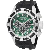 Invicta Bolt 49165 Herenhorloge - Quartz Uurwerk - Roestvrij Staal met Groene Wijzerplaat - 50 mm