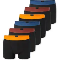 Schiesser Boxershorts ' 95/5 ' navy / oranje / donkerrood / zwart