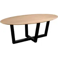 QUVIO Eettafel Sofia - Ovaal - 180x90 cm - W-poot - FSC gecertificeerd mangohout - Naturel