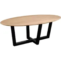 QUVIO Eettafel Sofia - Ovaal – 220x100 cm - W-poot - FSC gecertificeerd mangohout - Naturel
