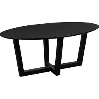 QUVIO Eettafel Sofia - Ovaal - 180x90 cm - W-poot - FSC gecertificeerd mangohout - Zwart
