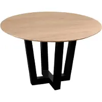 QUVIO Eettafel Sofia - Rond - ø120 cm - W-poot - FSC gecertificeerd mangohout - Naturel