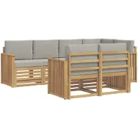 Syfax Buiten bankenset 7 pcs Wit en Lichtgrijs 247 x 128,5 x 73 cm