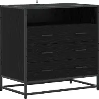 vidaXL Ladekast 3-Lade Zwart eiken 70 x 41 x 70 cm Bewerkt hout