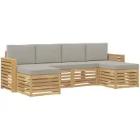 Syfax Buiten bankenset 6 pcs Wit en Lichtgrijs 257 x 122,5 x 73 cm