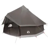 vidaXL Tipi Tent 6-persoons Bruin Grijs Polyester en Staal