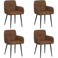 vidaXL Eetstoelen 4 st Kunst Suède Leer Bruin 59 x 56,5 x 85 cm